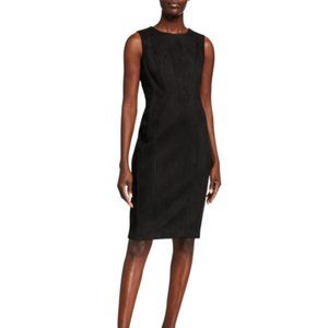 CALVIN KLEIN Sleeveless Scuba Suede Sheath Dress